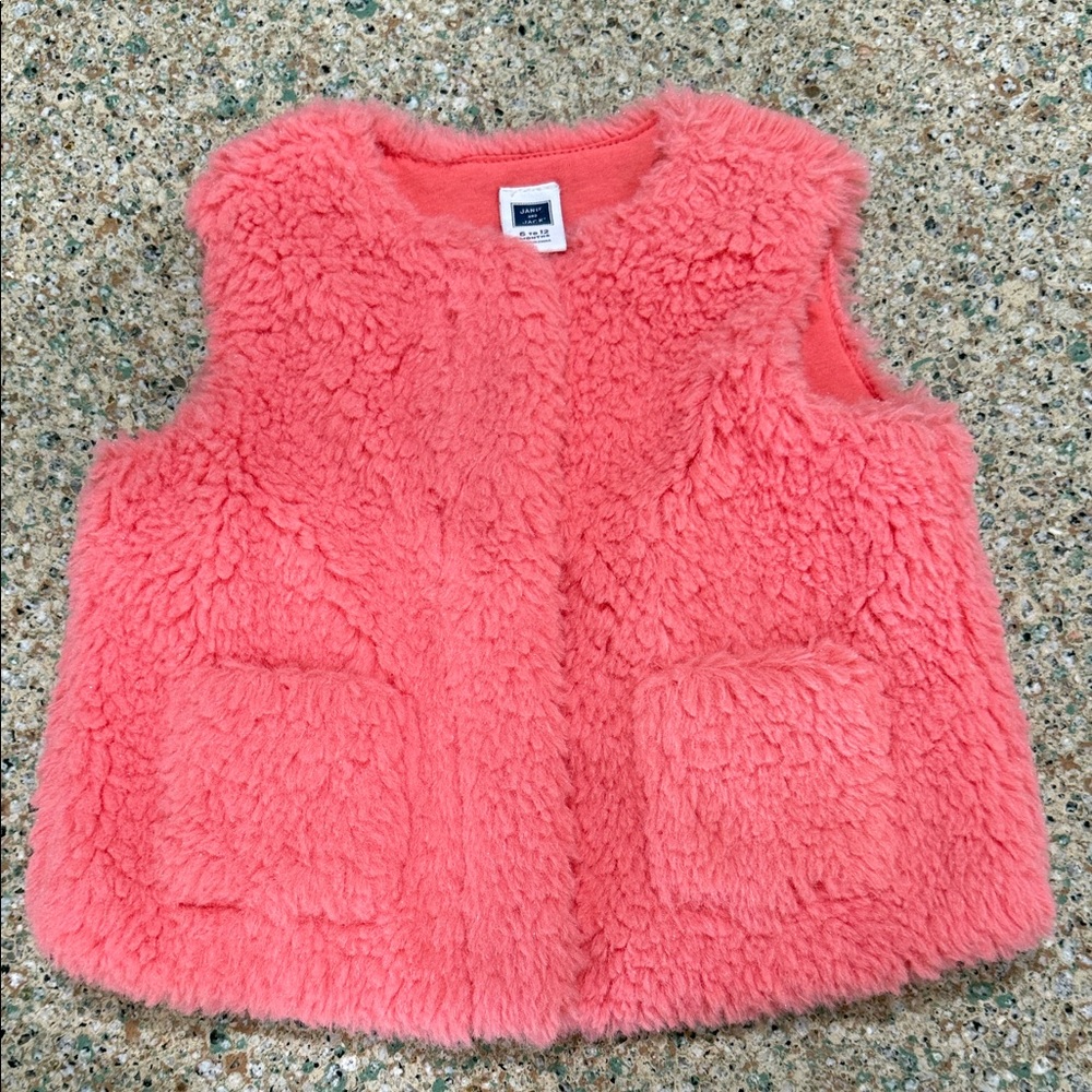 Janie and Jack Coral Fuzzy Vest